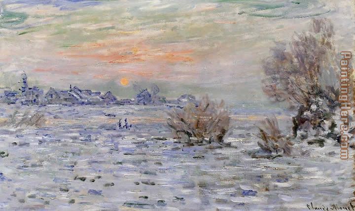 Winter on the Seine Lavacourt painting - Claude Monet Winter on the Seine Lavacourt art painting